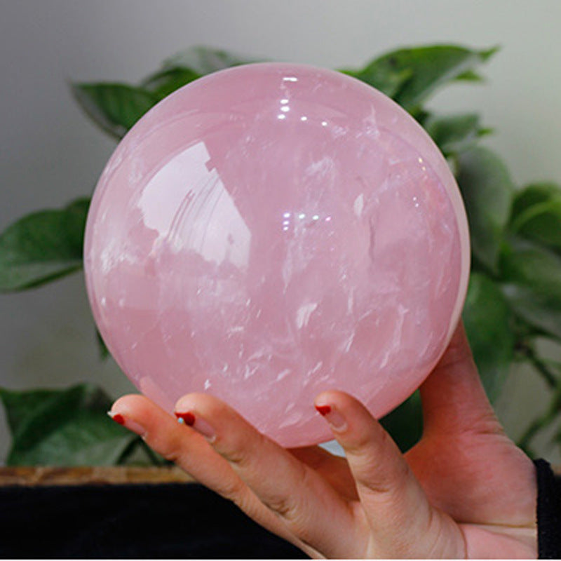 Polished Rose Quartz Sphere, Pink Crystal Orb for Home Decor & Display