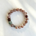 Red Rutilated Quartz Bracelet with Green Rutilated & Agarwood, Minimal Chinese Style Crystal Bracelet