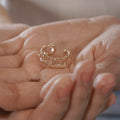 Hand-Wrapped Adjustable Open Ring, Champagne Faceted Beads Wide Band Ring