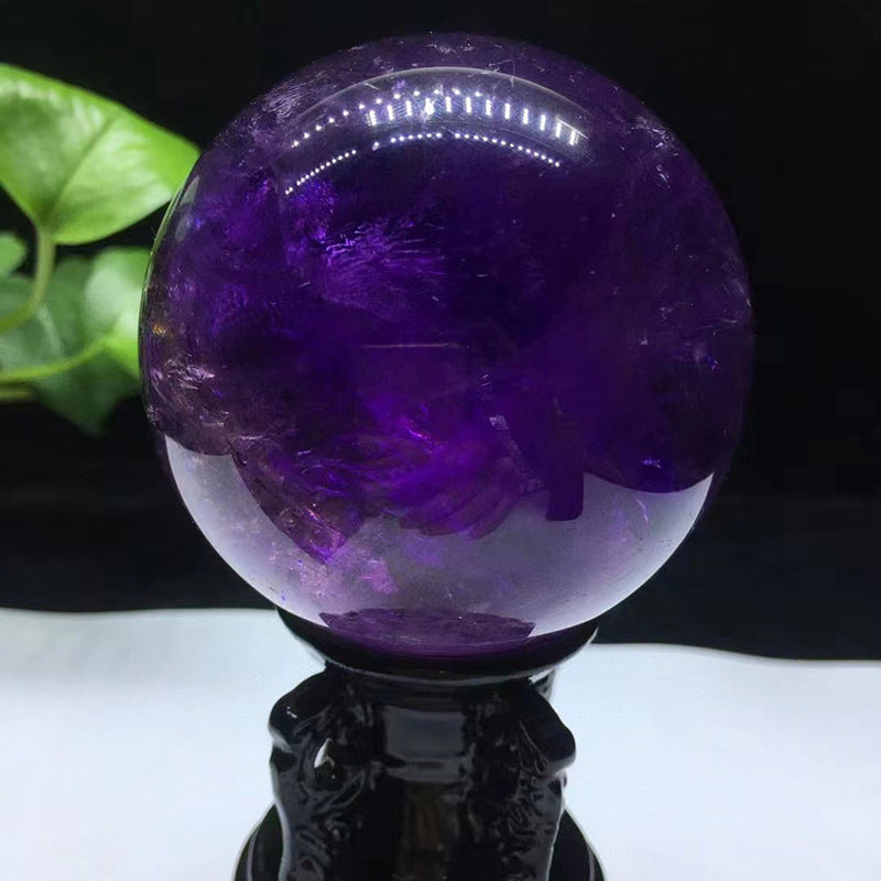Amethyst Crystal Sphere 9cm | Polished Purple Crystal Ball Home Decor Ornament