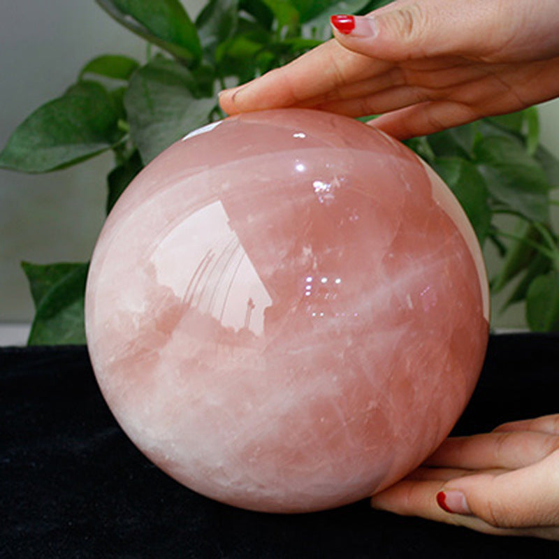 Polished Rose Quartz Sphere, Pink Crystal Orb for Home Decor & Display