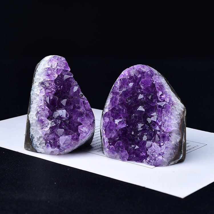 Amethyst Geode Standing Specimen, Polished Cut‑Base Crystal Geode for Table Display & Collection