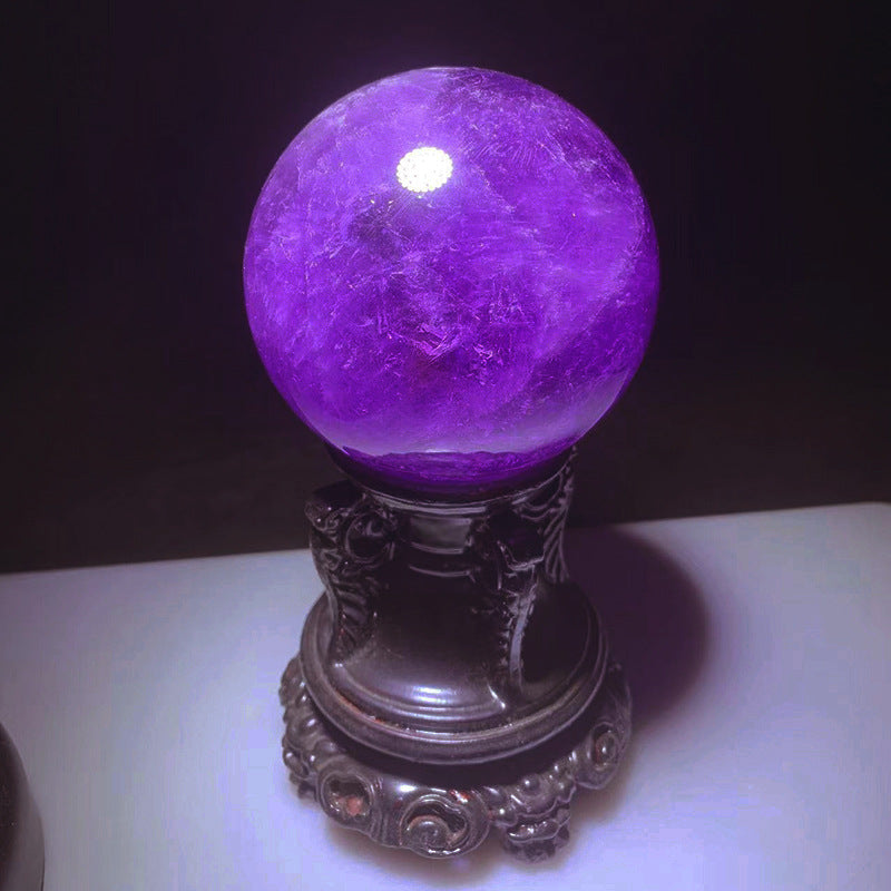 Amethyst Crystal Sphere 9cm | Polished Purple Crystal Ball Home Decor Ornament