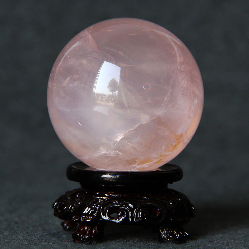 Polished Rose Quartz Sphere, Pink Crystal Orb for Home Decor & Display