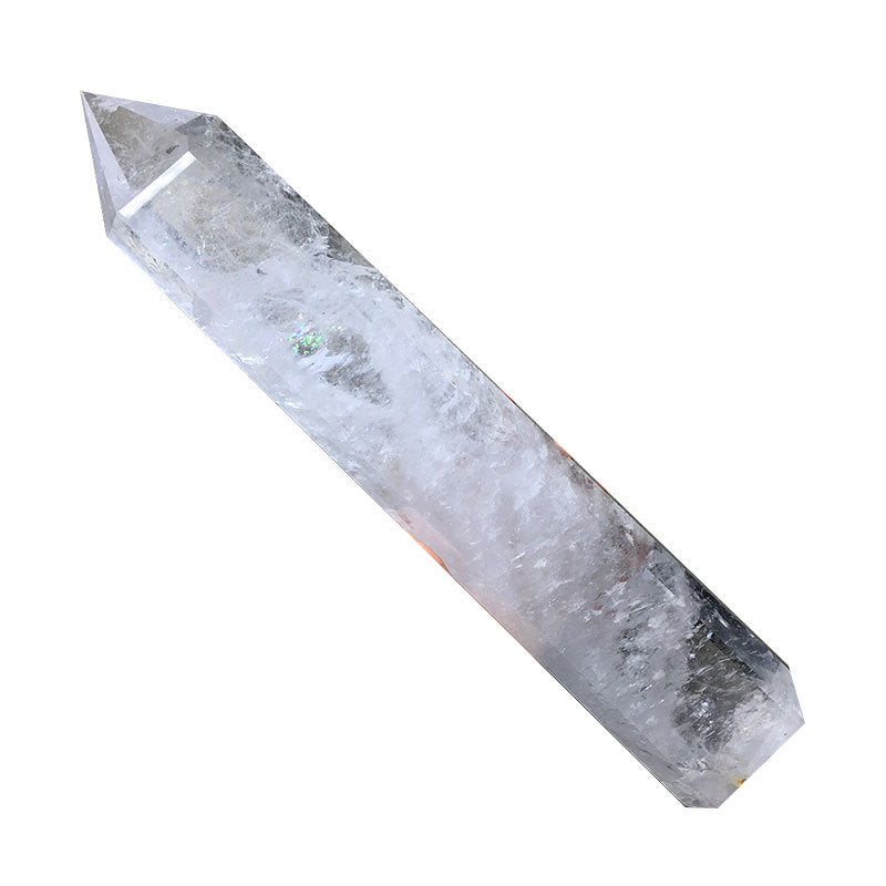 Large Clear Quartz Obelisk Tower, Polished Crystal Point Wand, Home Decor Crystal Tower Specimen