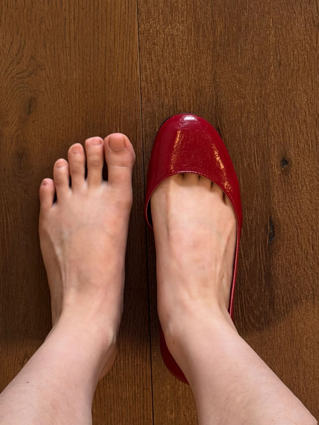 Women's Burgundy Patent D'Orsay Flat Shoes, Round Toe Slip‑On Ballet Flats, Elegant Cut‑Out Side Dress Flats