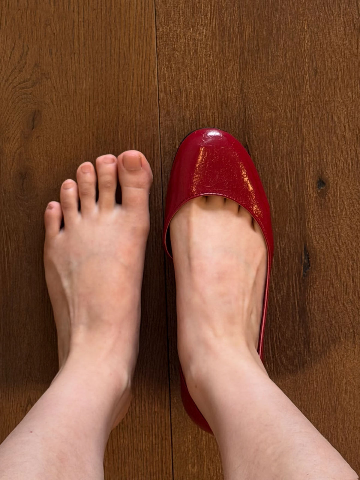 Women's Burgundy Patent D'Orsay Flat Shoes, Round Toe Slip‑On Ballet Flats, Elegant Cut‑Out Side Dress Flats